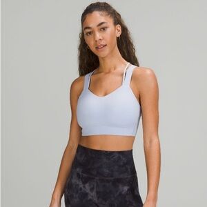 Like a Cloud Longline Bra *Light Support, D/DD cup Blue Linen Size 12